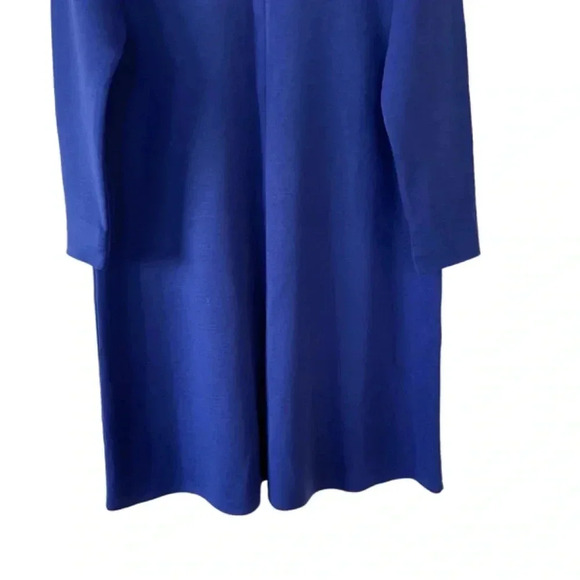 Liz Claiborne Blue Knit Dress Size Medium Vintage Long Sleeves Office Classic - Picture 7 of 10